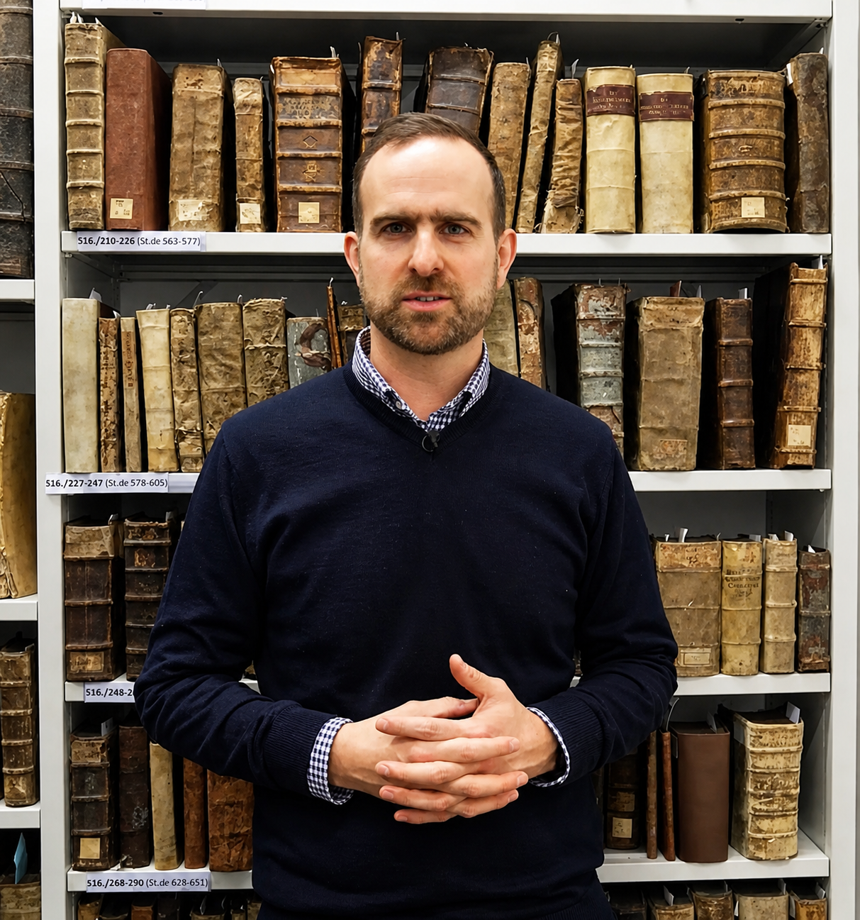 Retrato del historiador en su biblioteca