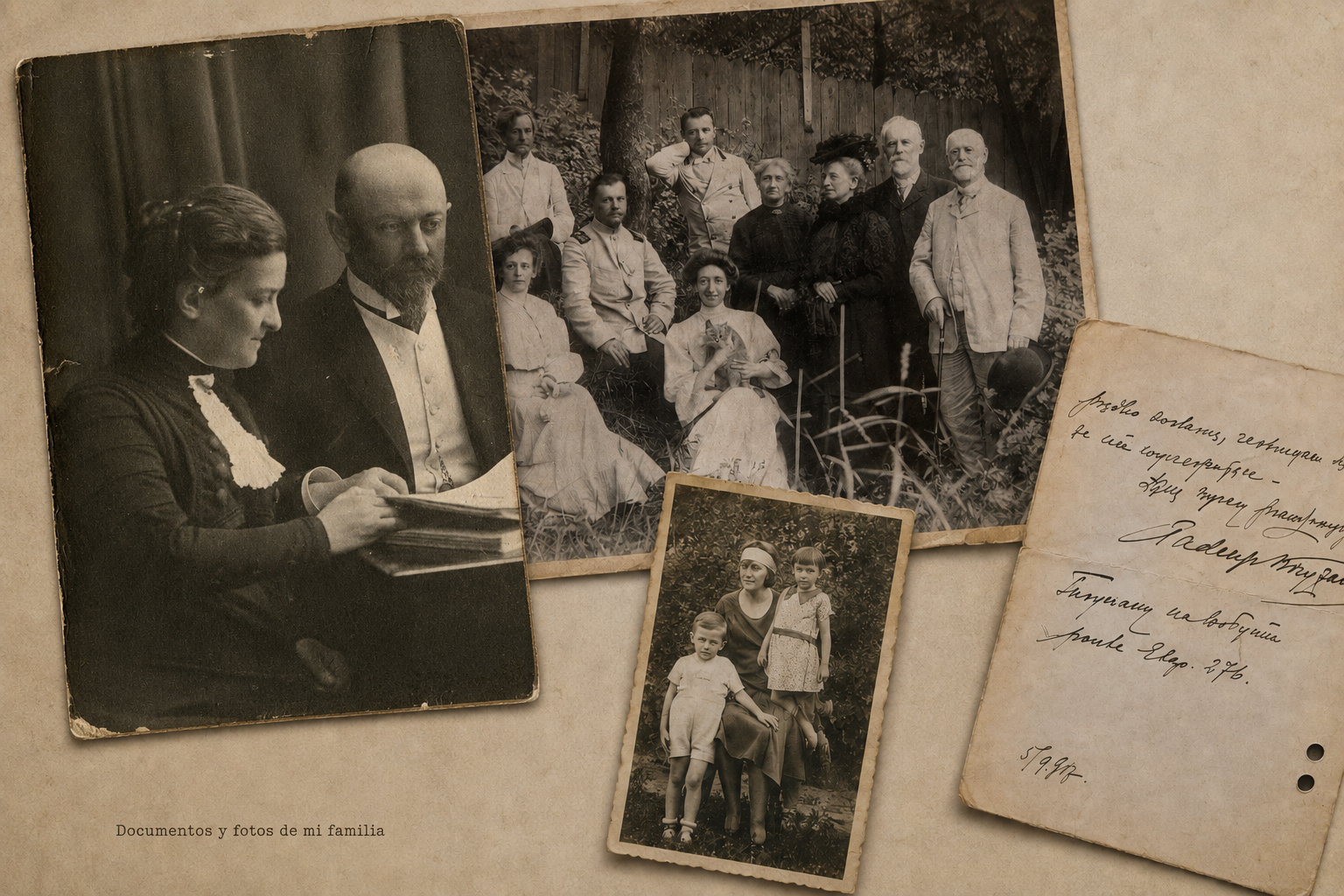 Documentos y fotos familiares antiguas